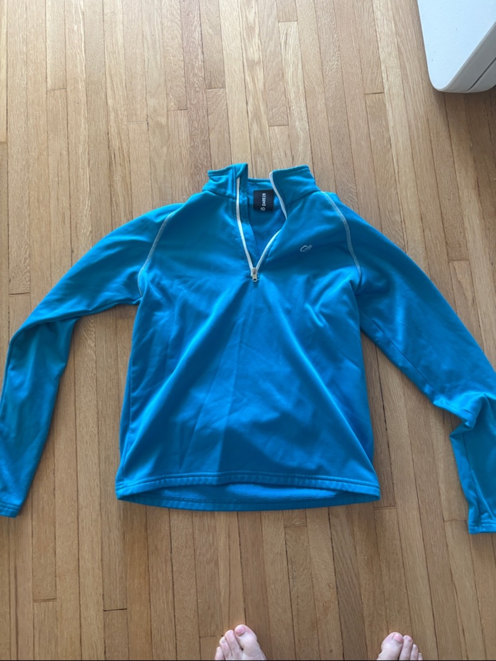 Dare2b Fleece Lined Bright Turquoise Zip-Front Athletic Top